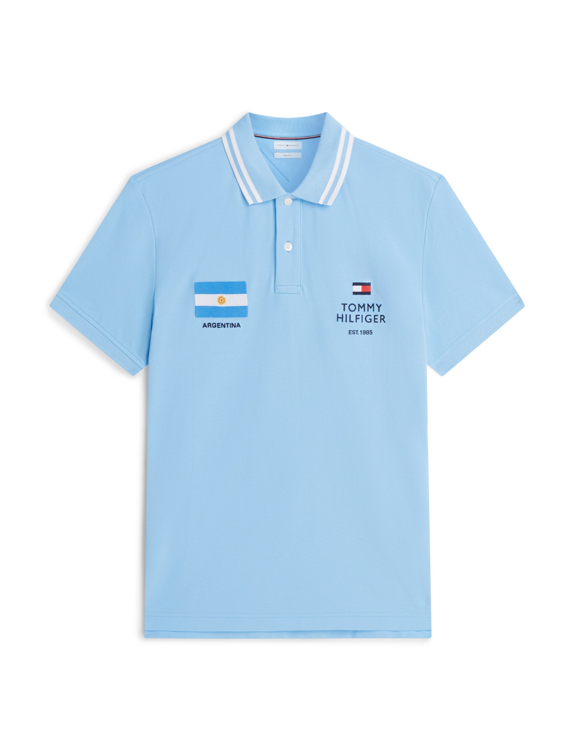 TOMMY HILFIGER T-shirt 'Regular Fit' marinblå / azur / ljusblå herr