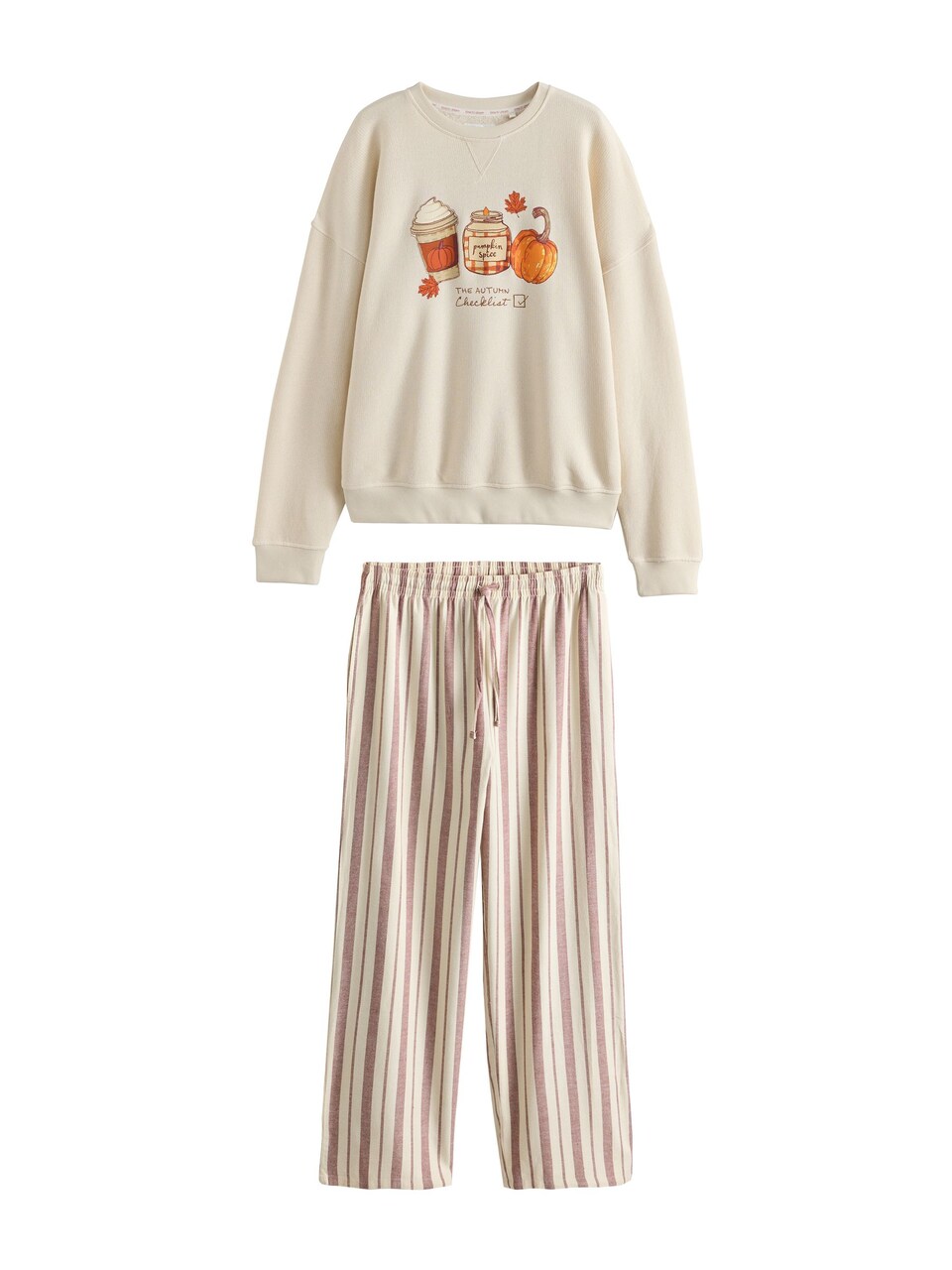 Pyjamas kräm / ecru / brun