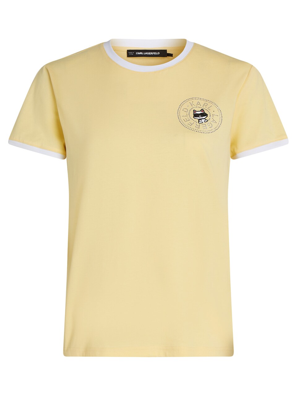 T-shirt 'Ikon' ljusgul / röd / svart