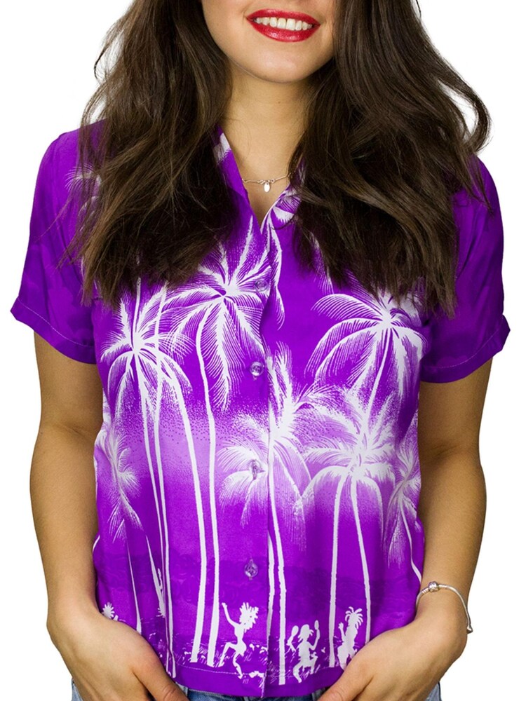 King Kameha Bluse 'Beach Negative' Damen Größe XL lila