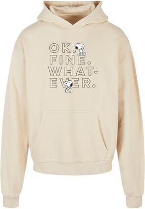 Merchcode Sweatshirt ‘Peanuts – Ok Fine Whatever’ Sand / Zwart / Wit