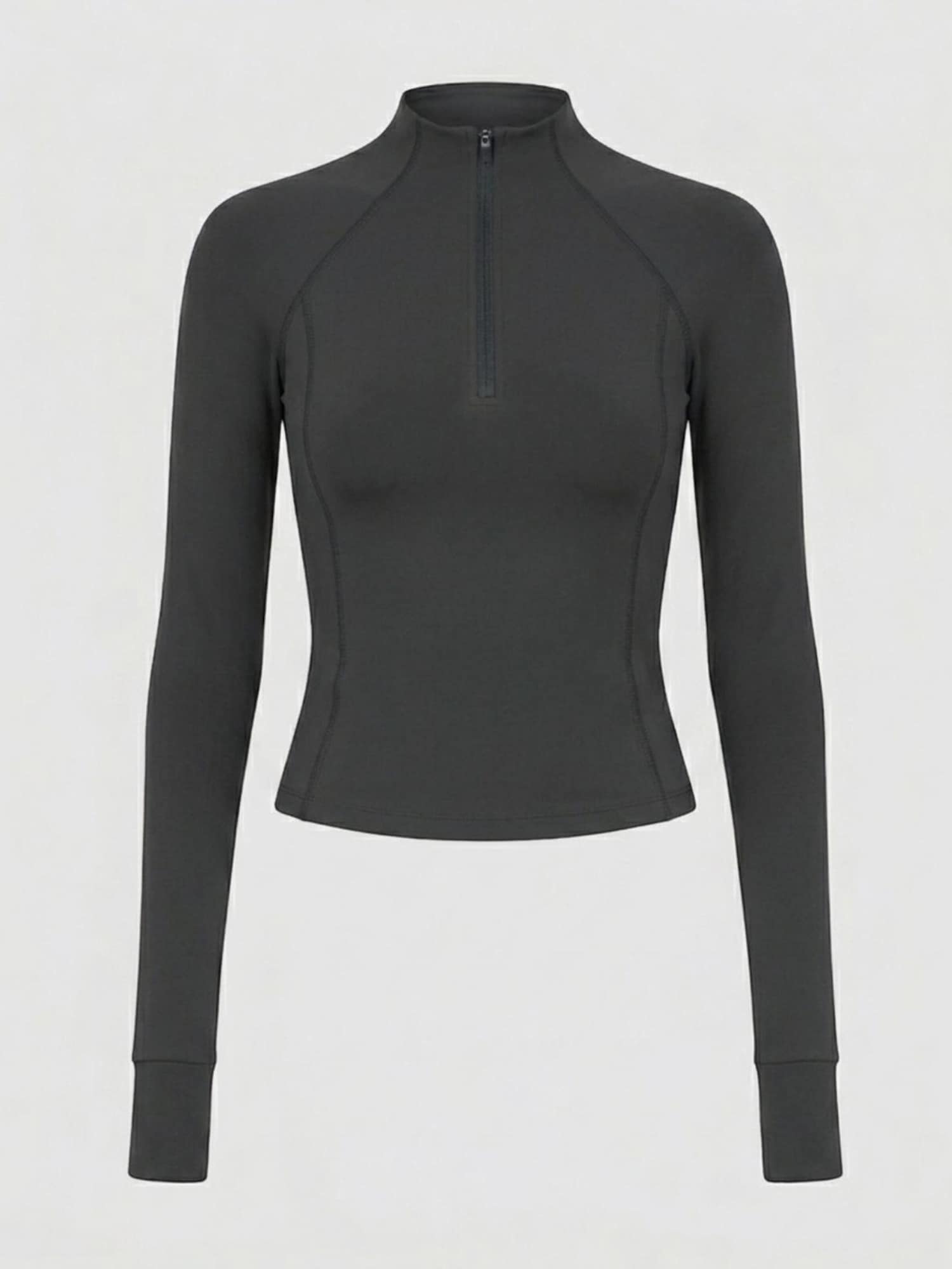 YO-GAYA Sportski top 'Quarter Zip Long Sleeve Top' antracit siva