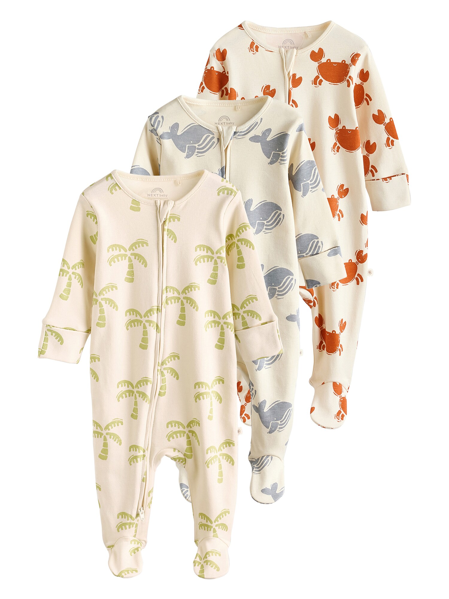 Next Pijamale  bej deschis / gri / verde kiwi / roșu