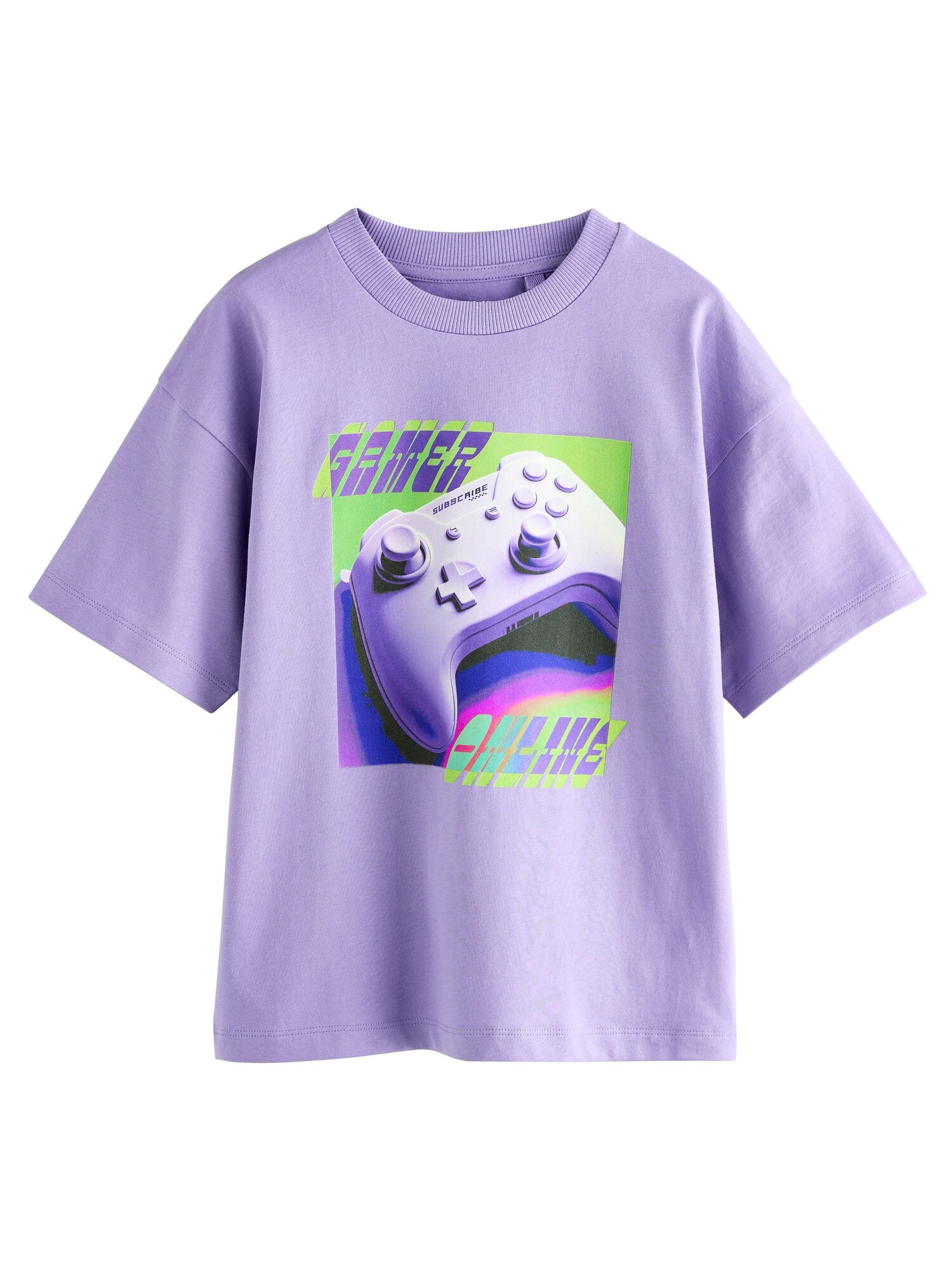 Next Tricou  verde măr / mov orhidee / alb murdar