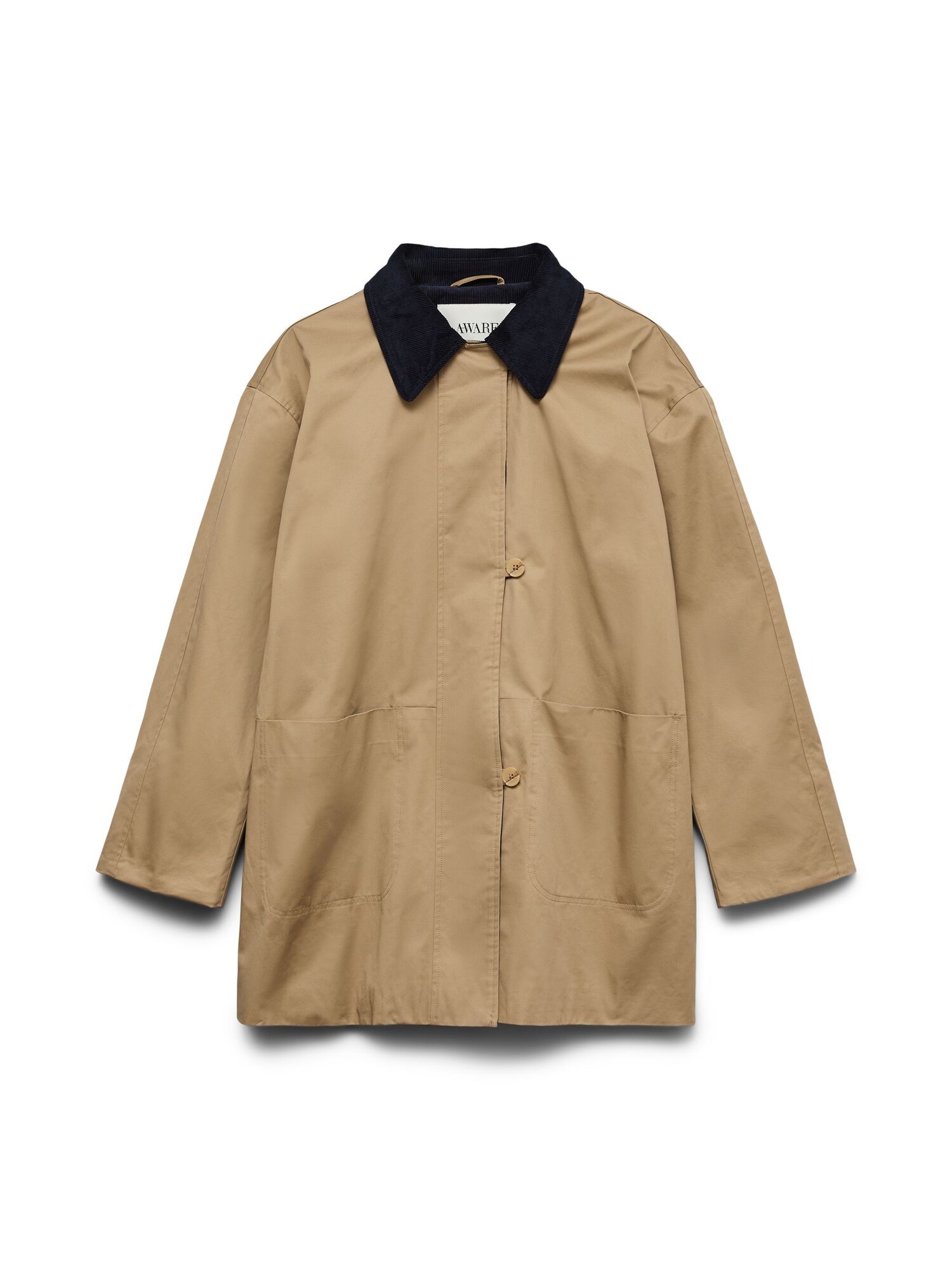 VERO MODA Palton de primăvară-toamnă AWVickey  maro deschis / negru