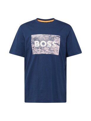 Boss Shirt ‘Building’ Navy / Greige / Wit