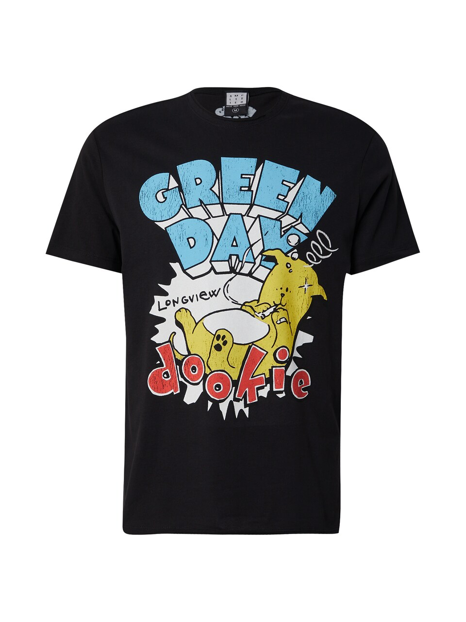 T-shirt 'GREENDAY DOOKIE LONGVIEW' himmelsblå / mörkgul / svart