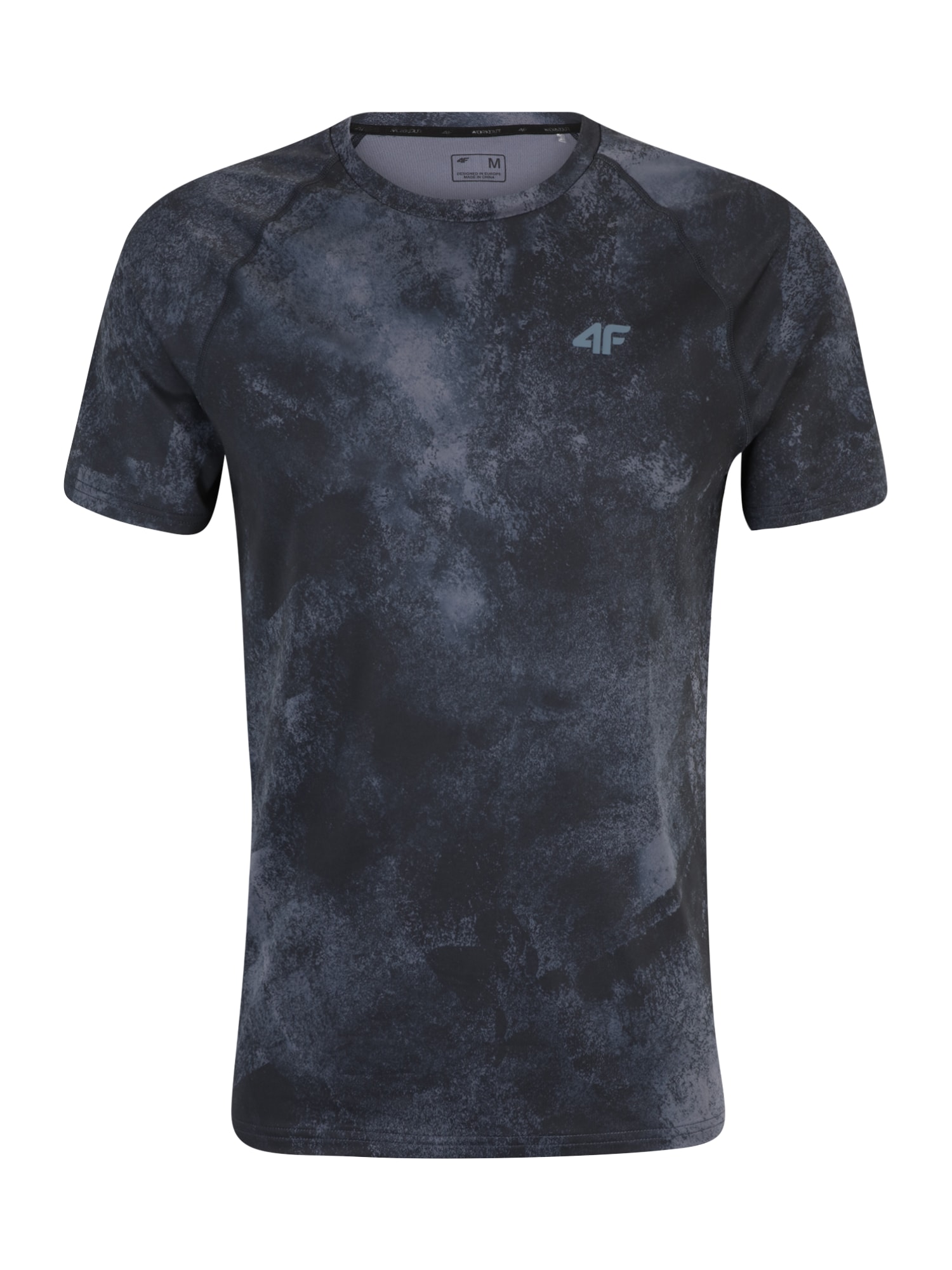 4F Sportiniai marškinėliai melsvai pilka / juoda