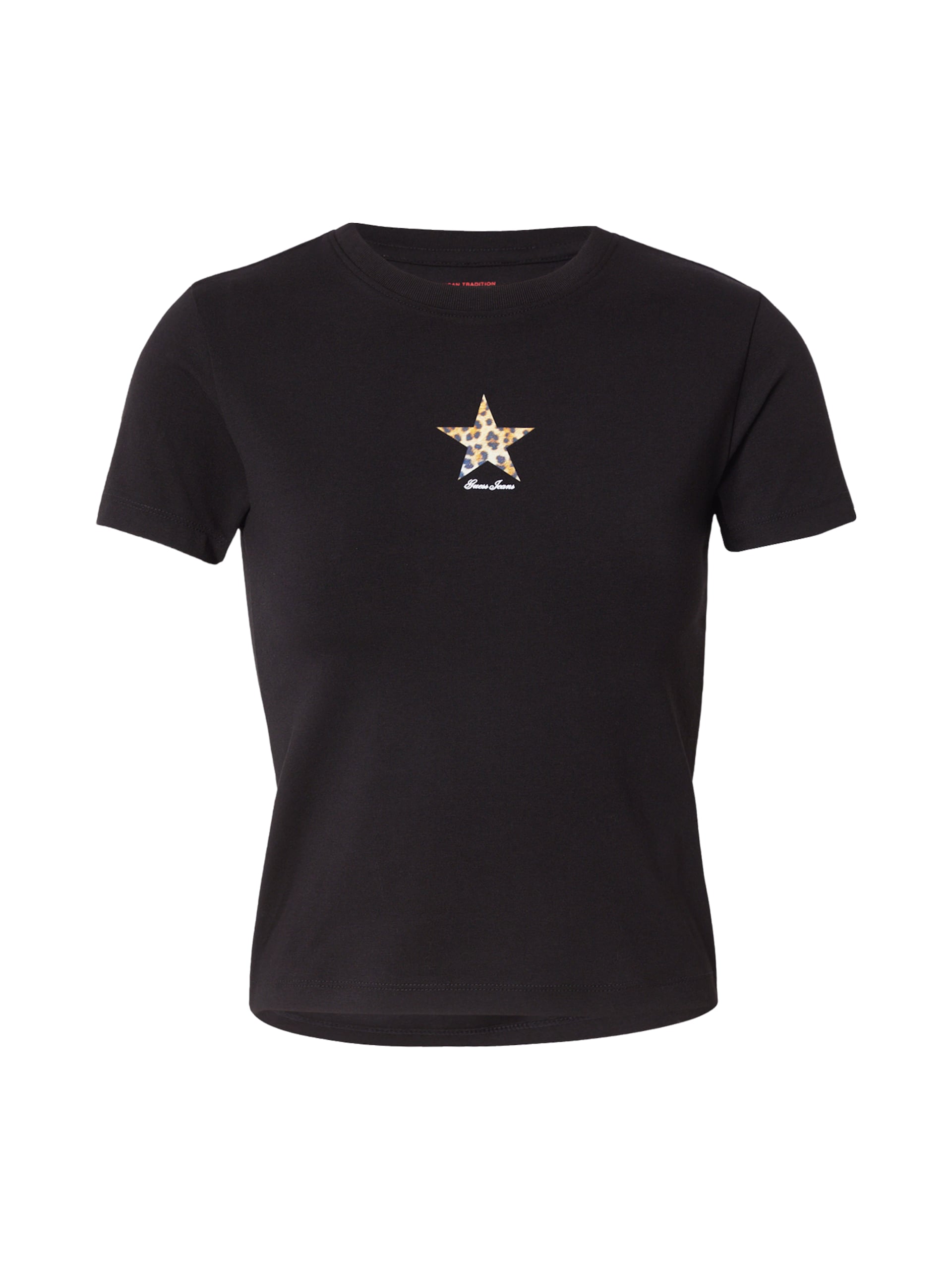 Guess Jeans T-shirt 'CHEETAH STAR' pueblo / svart dam