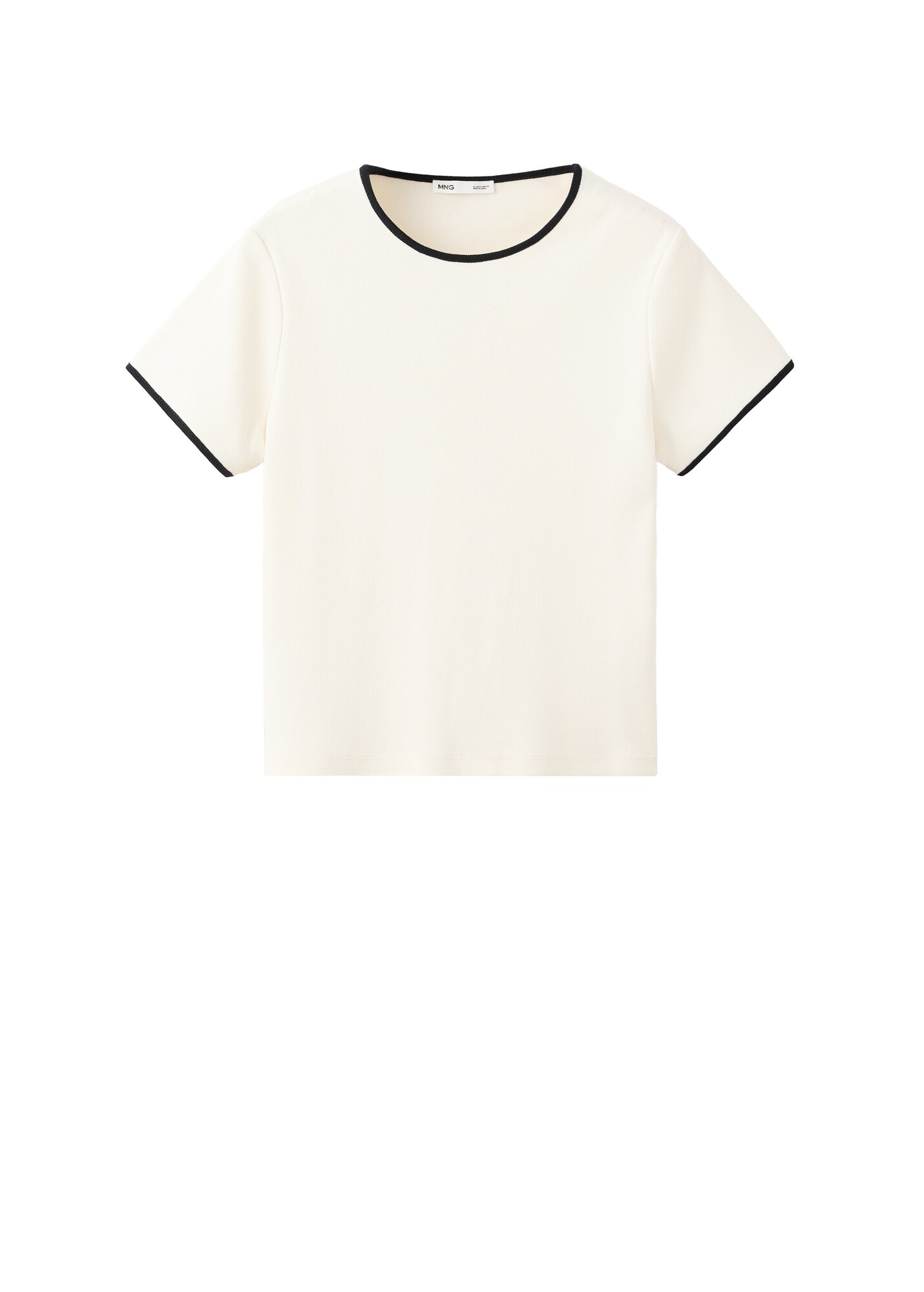 MANGO Cotton T-Shirt With Contrasting Trim dam – bild 7