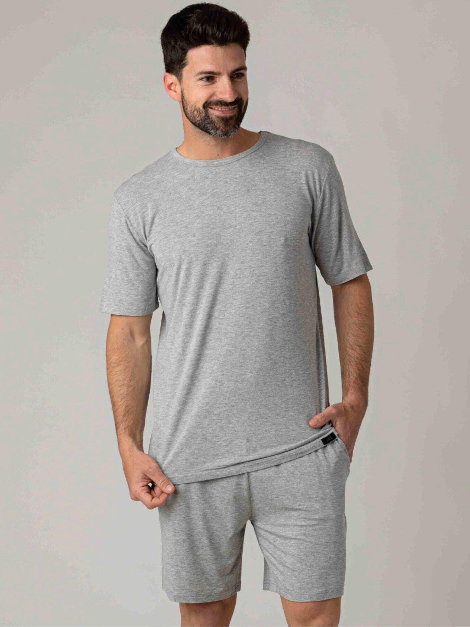 zd ZERO DEFECTS Pijama corto 'Modal Trendy grey'  gris