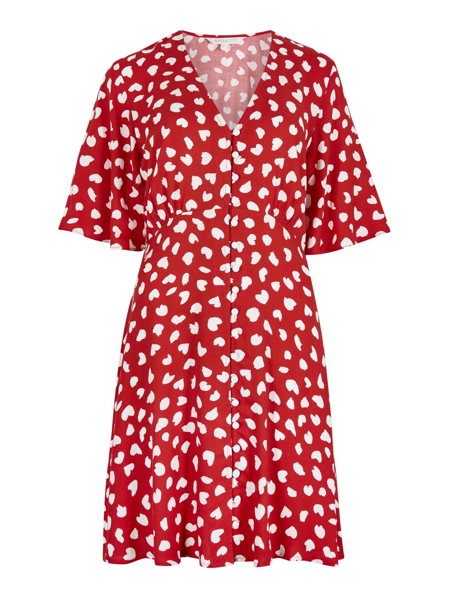 Apricot Painterly Hearts Mini Dress
