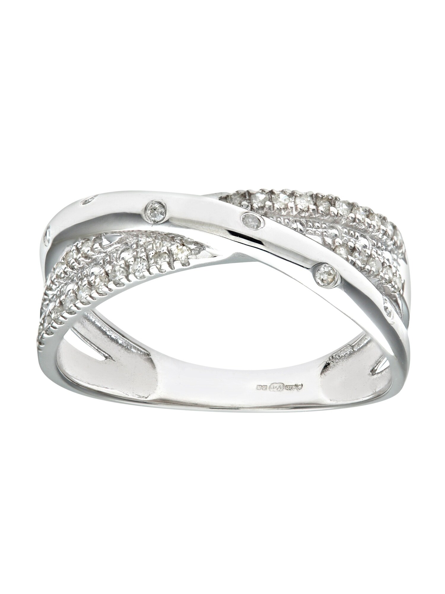 DIAMANT LETERNEL Prsten 'Ring aus 375 Weißgold mit 0.15 Karat Diamant' srebro
