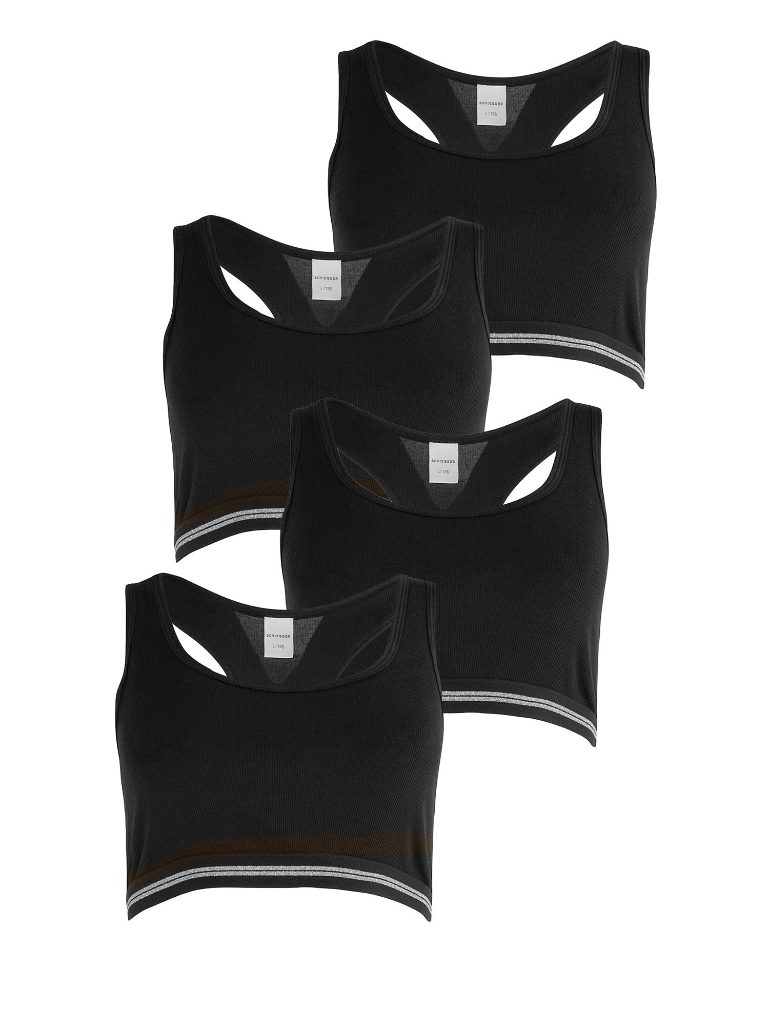 Schiesser Onderhemd ' Long Life Rib ' Zwart