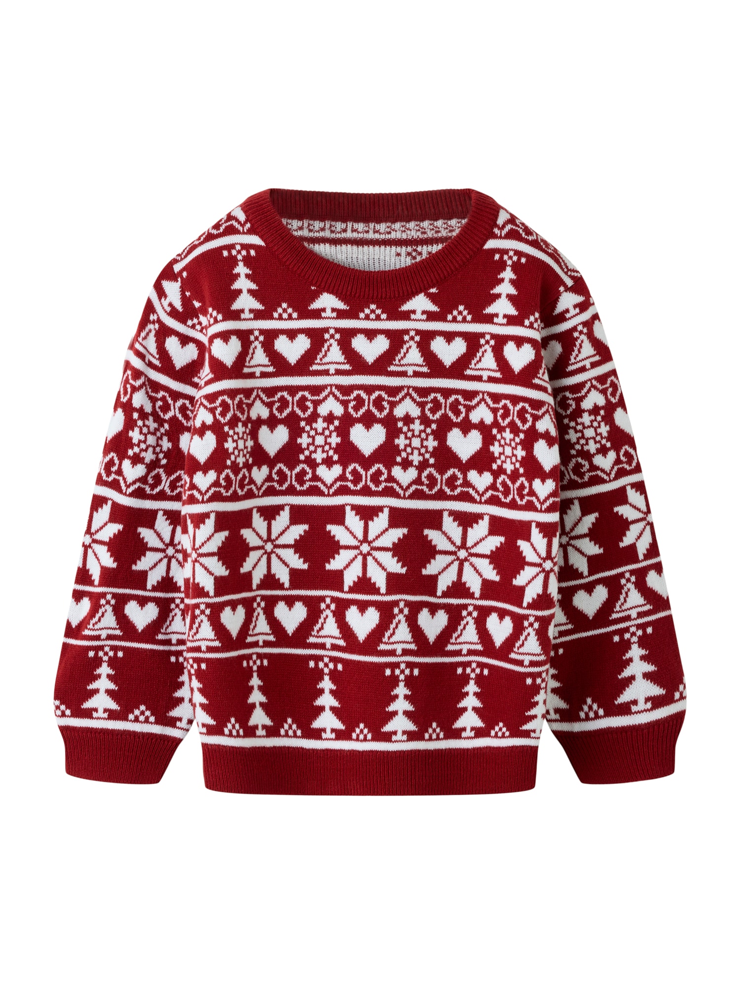 NAME IT Pulover NMNRISMAS roșu / alb