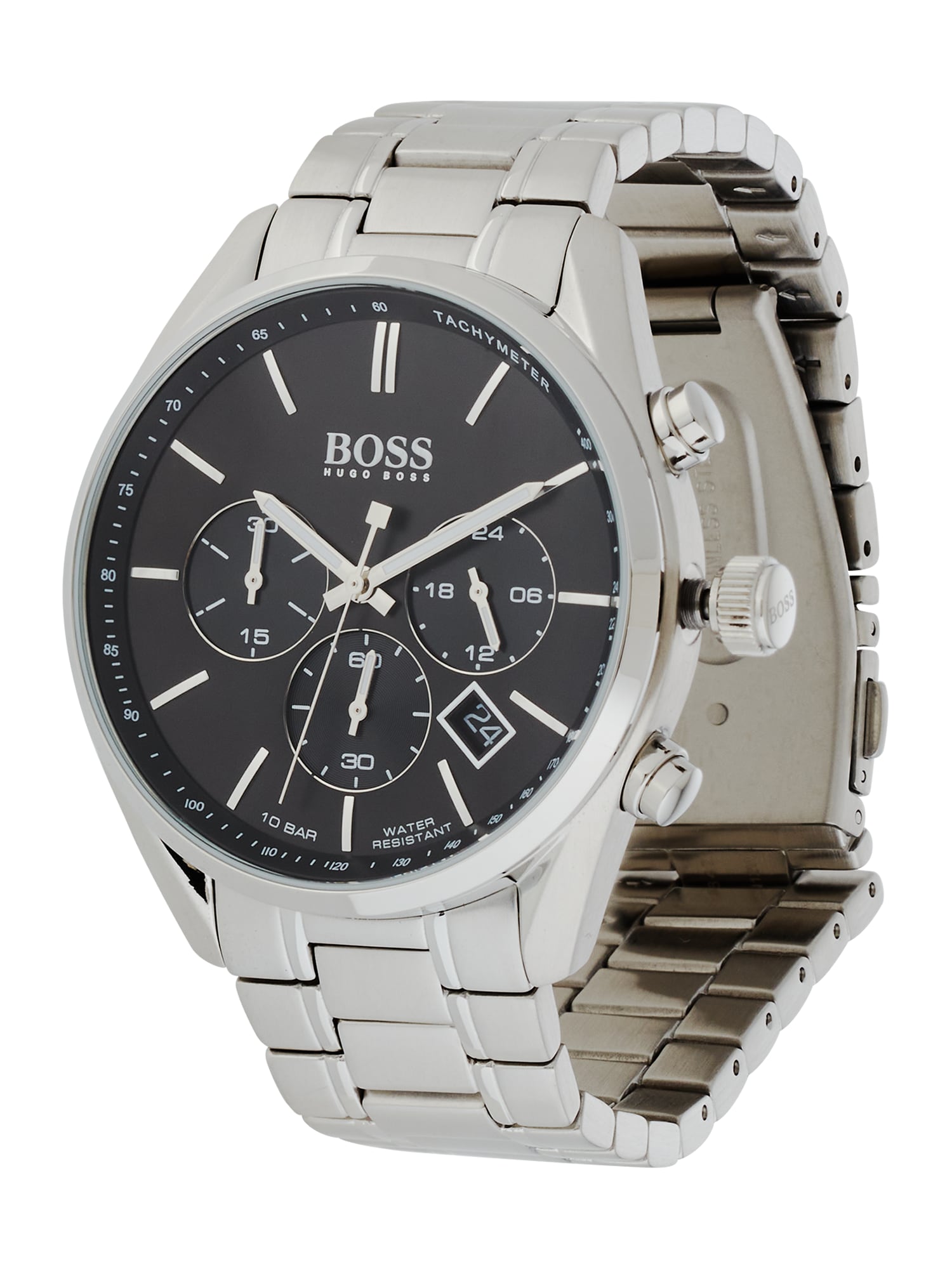 BOSS Black Analoginis (įprasto dizaino) laikrodis 'Champion' juoda / sidabrinė