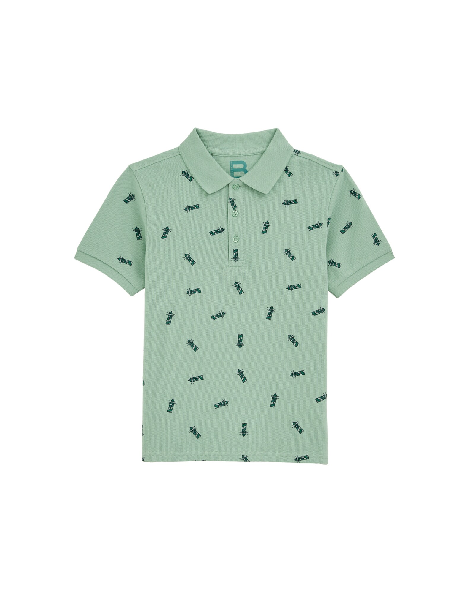 WE Fashion Póló  menta / sötétzöld / fekete akciós termékkép 1