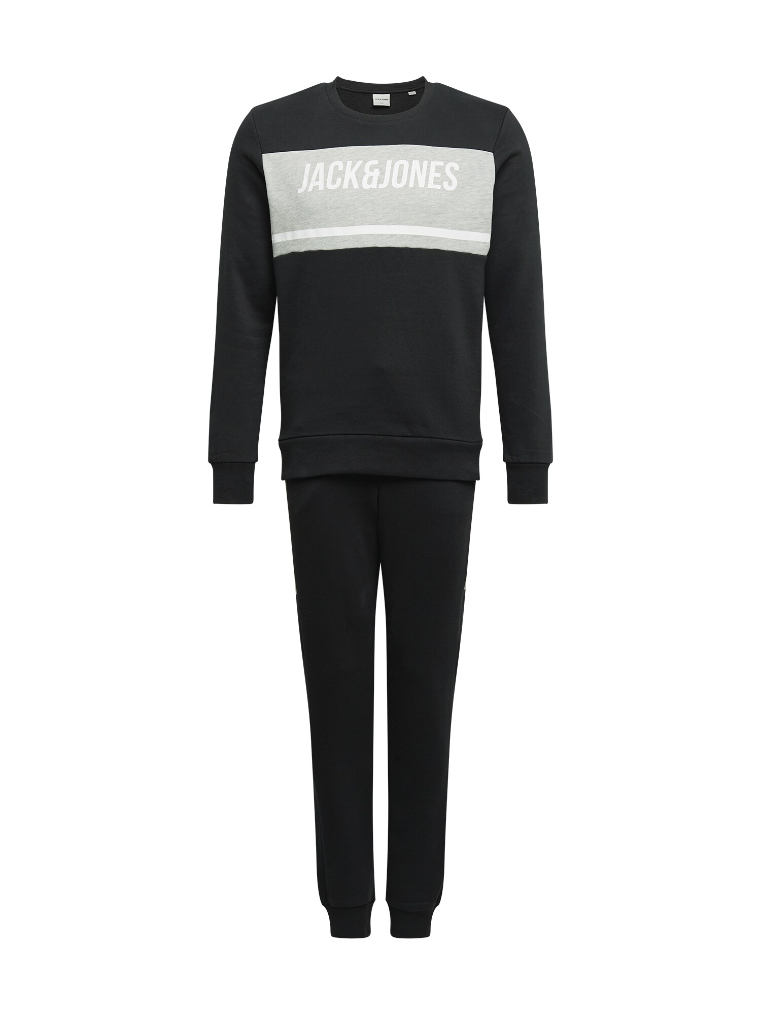 JACK & JONES Laisvalaikio kostiumas  juoda / pilka / balta