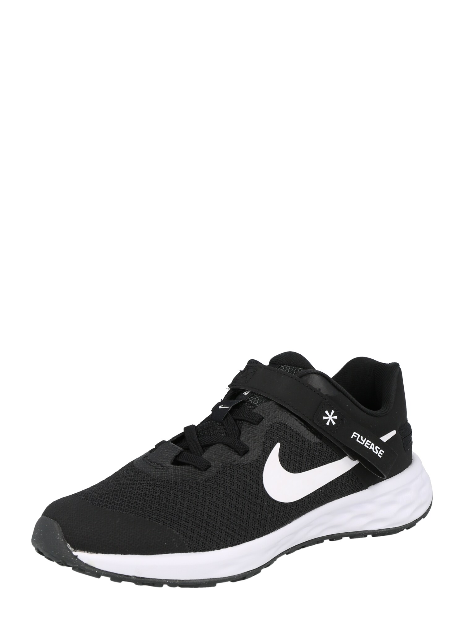 NIKE Športová obuv 'Revolution 6 FlyEase'  čierna / biela