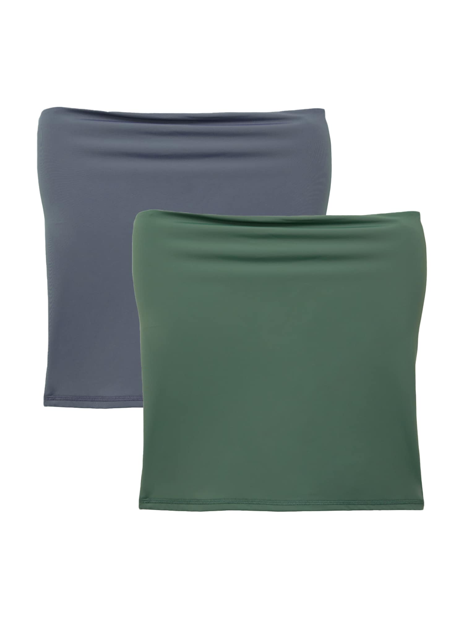 Pull&Bear Top  gri închis / verde închis
