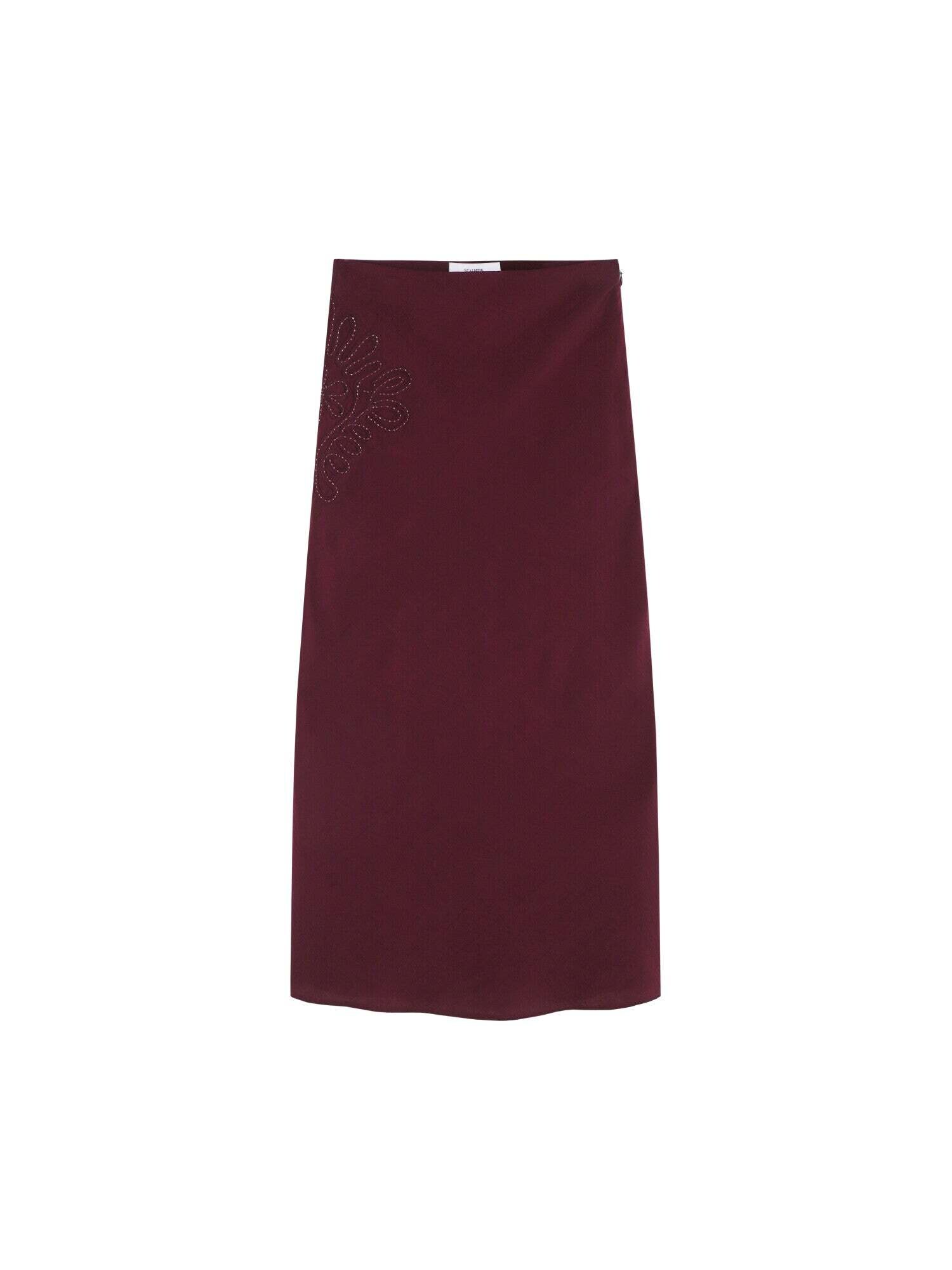 Scalpers Fustă Floweremb  roșu burgundy
