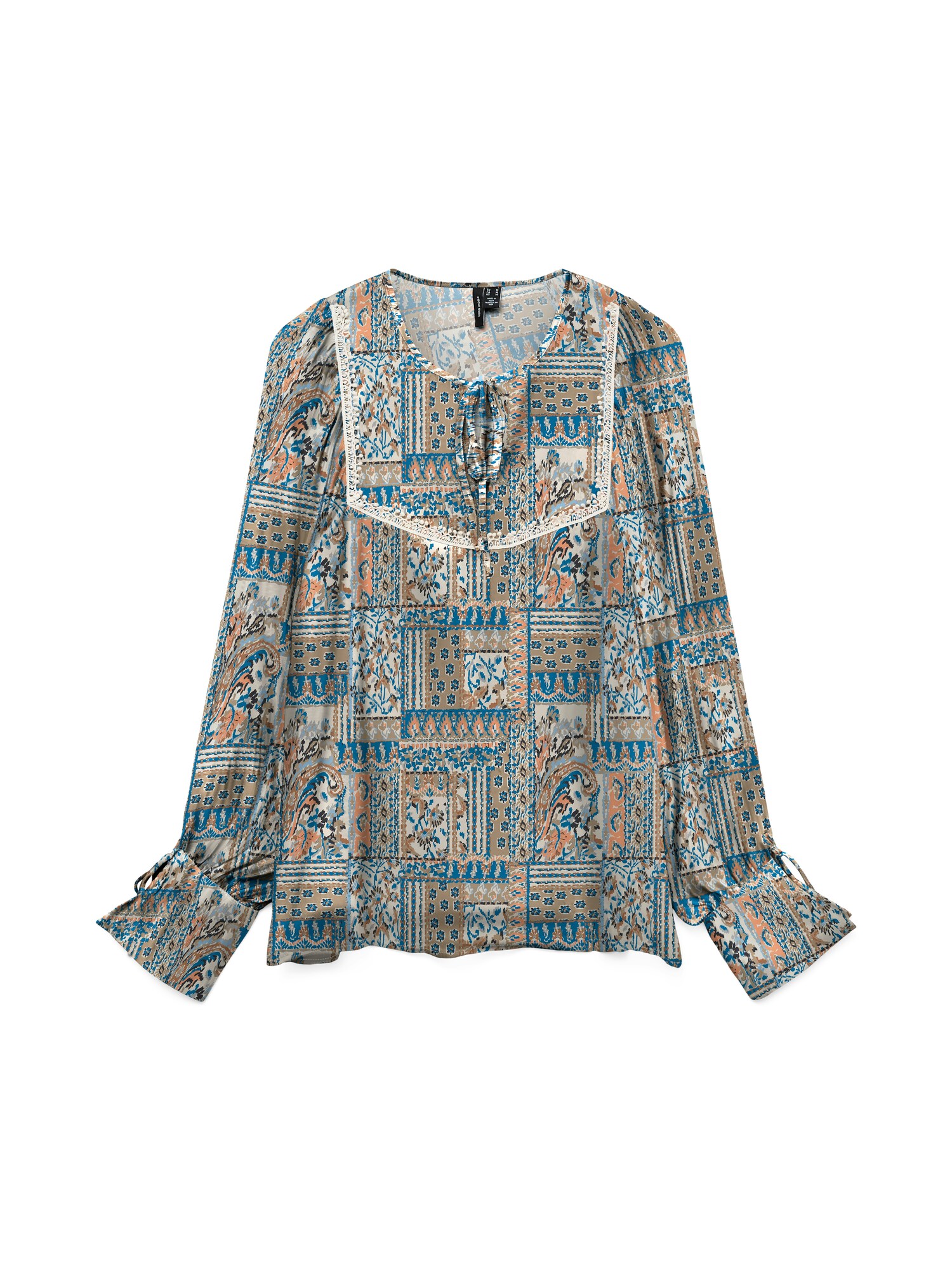 VERO MODA Blúz 'VMLISA LULU'  bézs / füstkék / narancs akciós termékkép 1