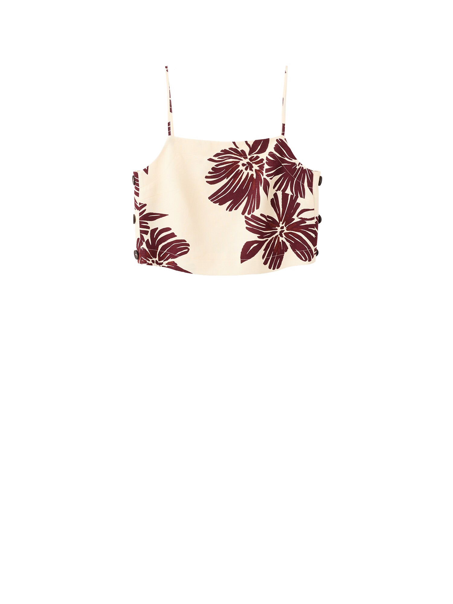 MANGO Top 'LOLA' crema / marrón rojizo / rojo vino