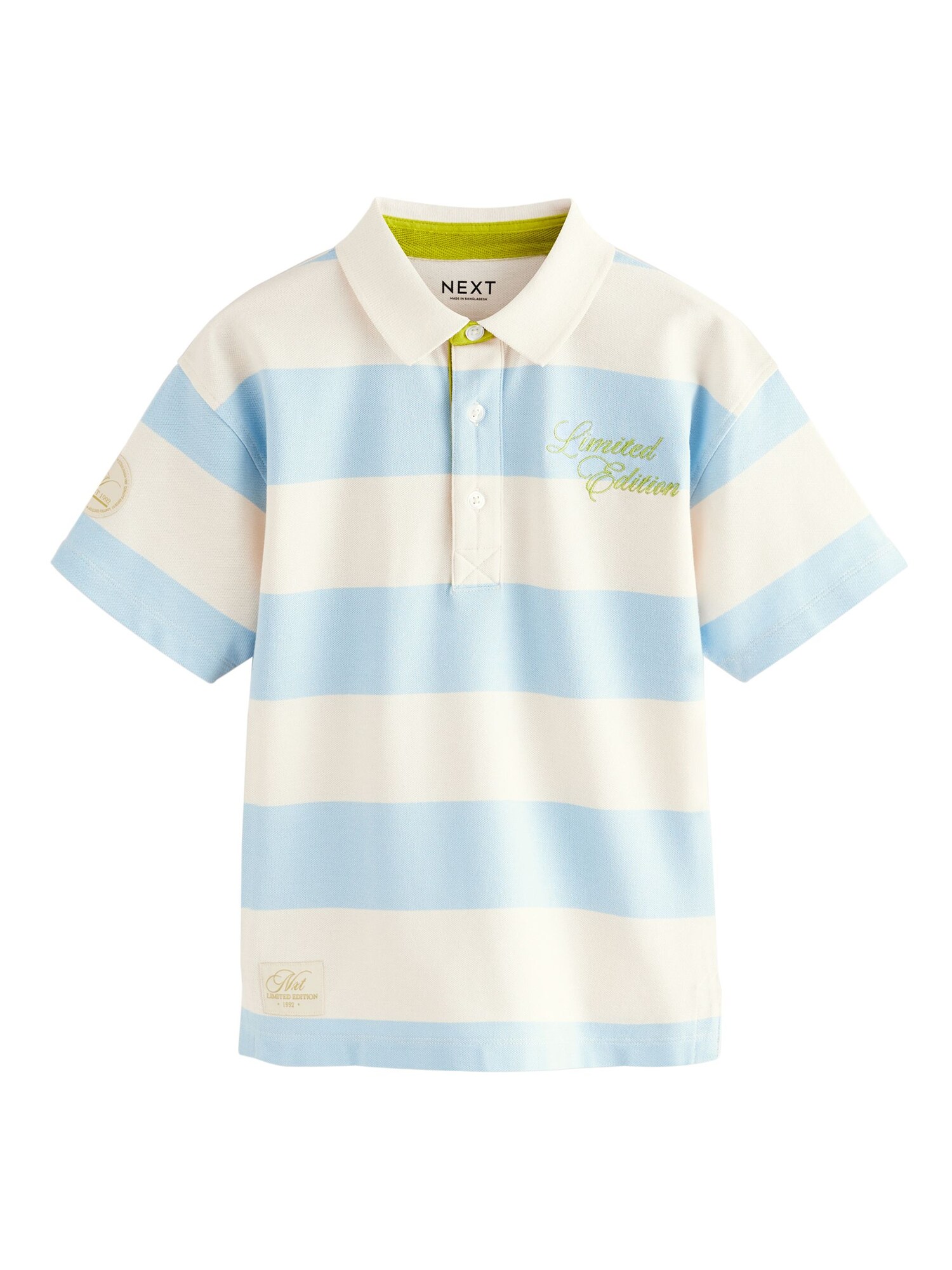 Next Tricou  albastru deschis / auriu / alb