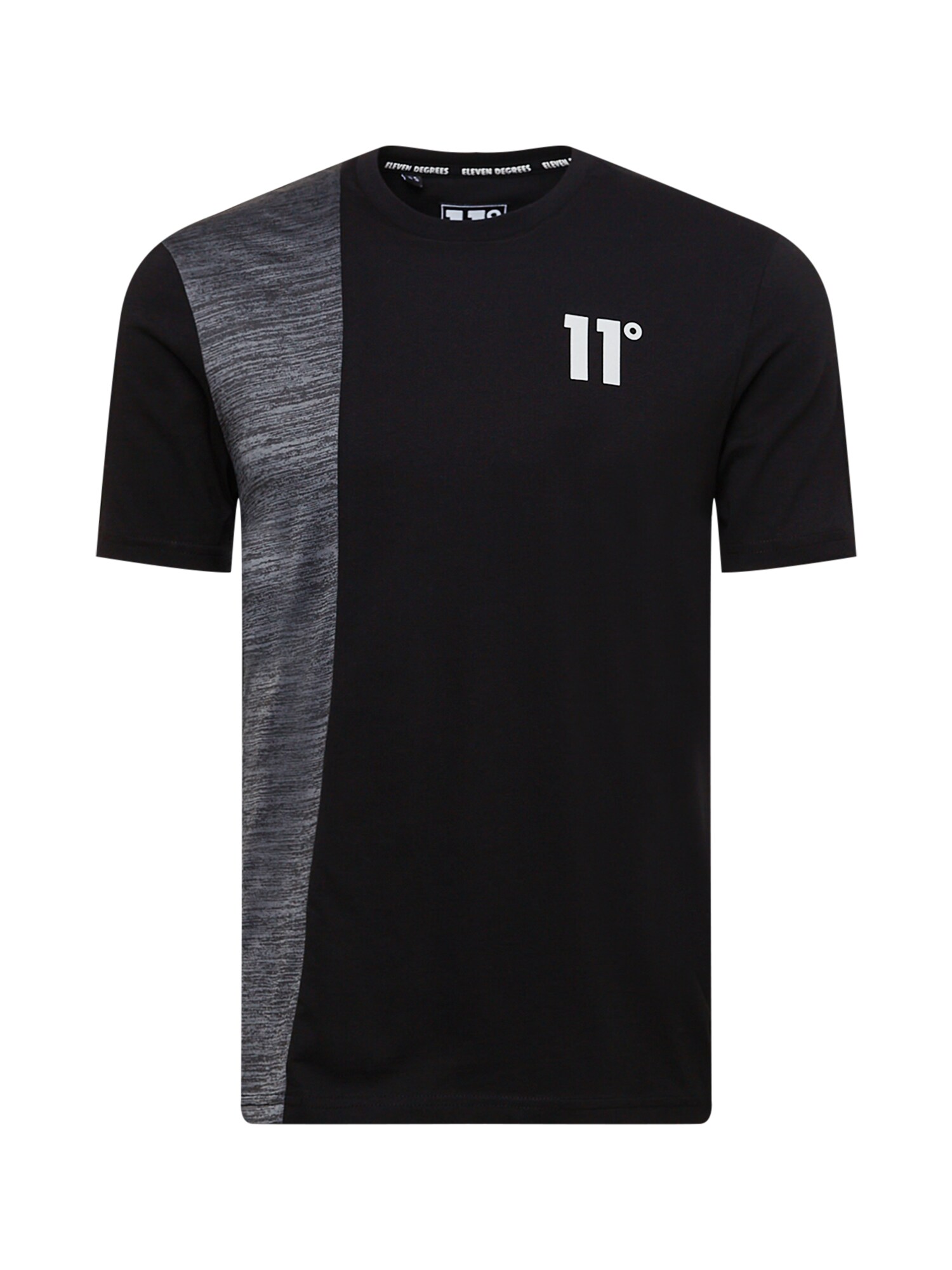 11 Degrees Marškinėliai 'CUT & SEW' juoda / balta / antracito spalva / bazalto pilka