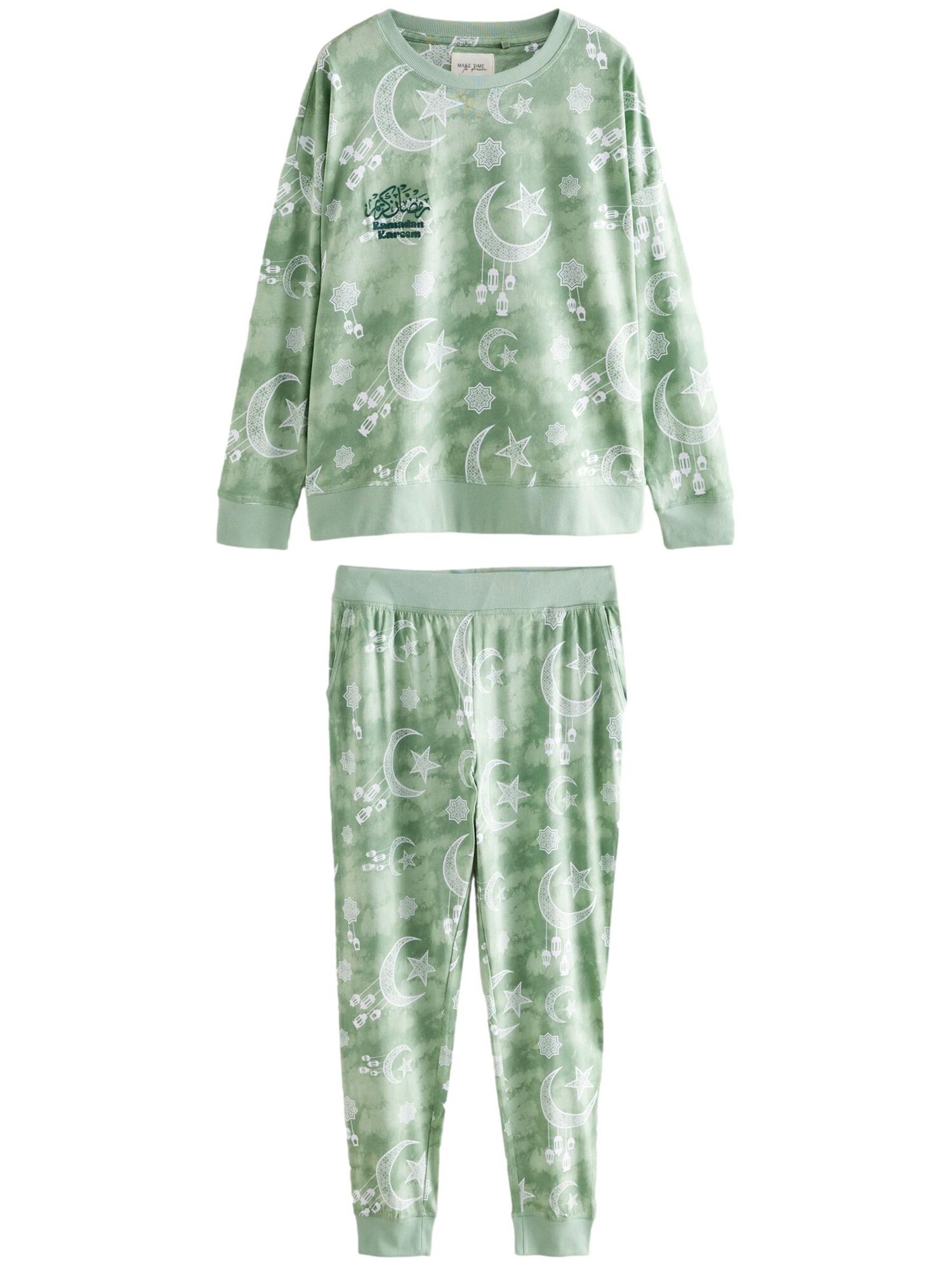 Next Pijama  verde / verde pastel / alb