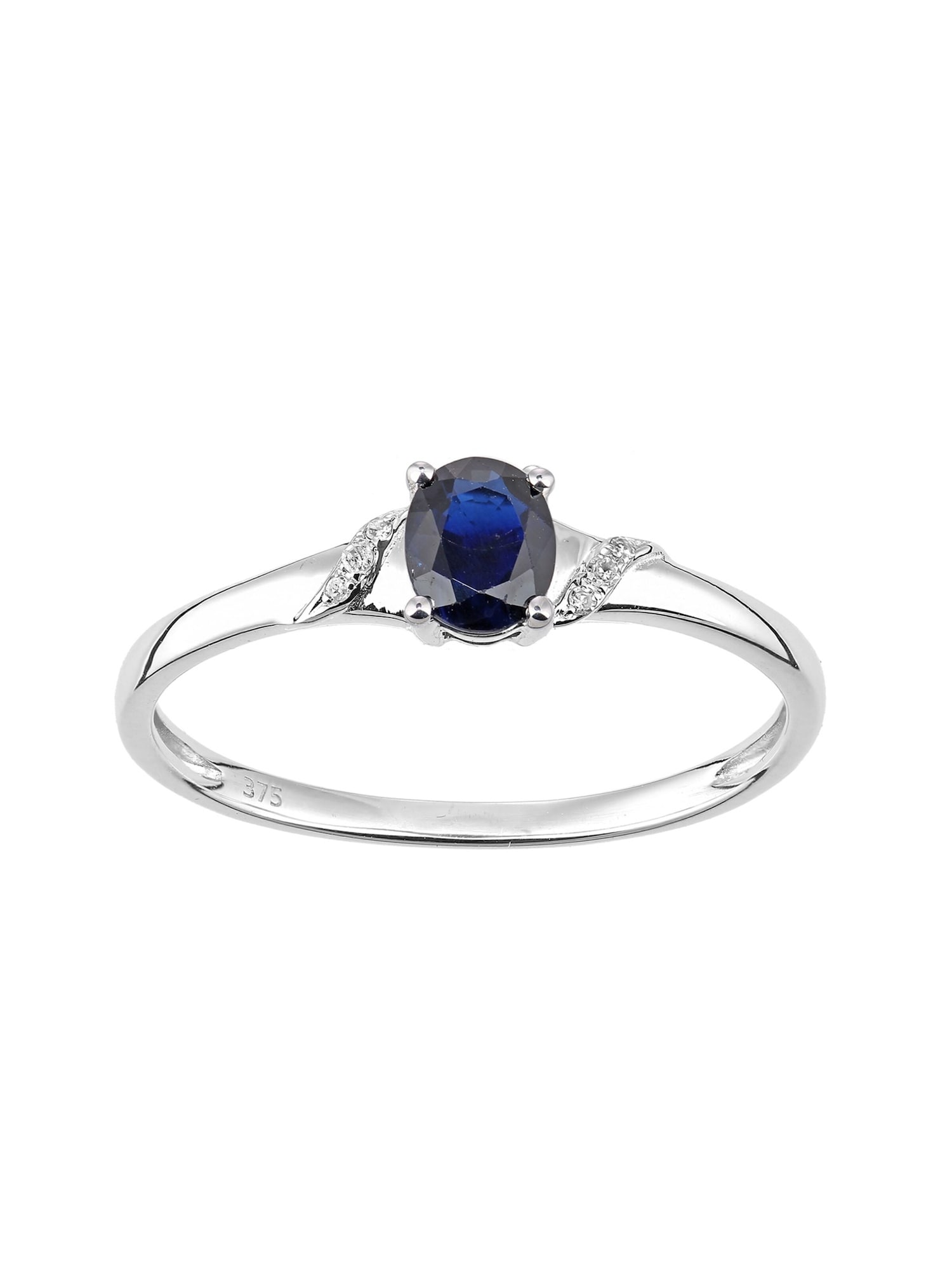 DIAMANT LETERNEL Prsten 'Verlobungsring aus 375 Weißgold mit Diamant mit Saphir' srebro