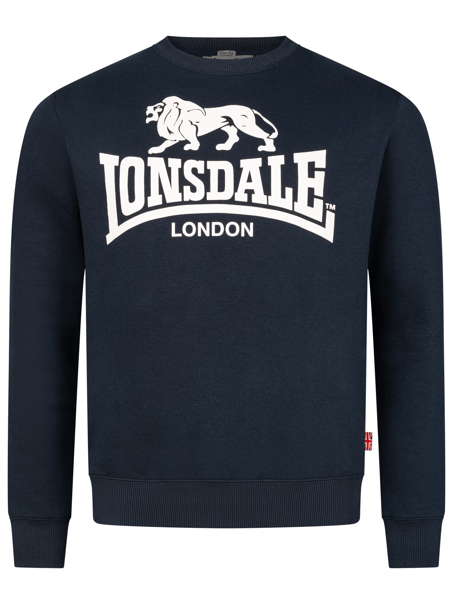 LONSDALE Bluză de molton Go Sport  bleumarin / alb