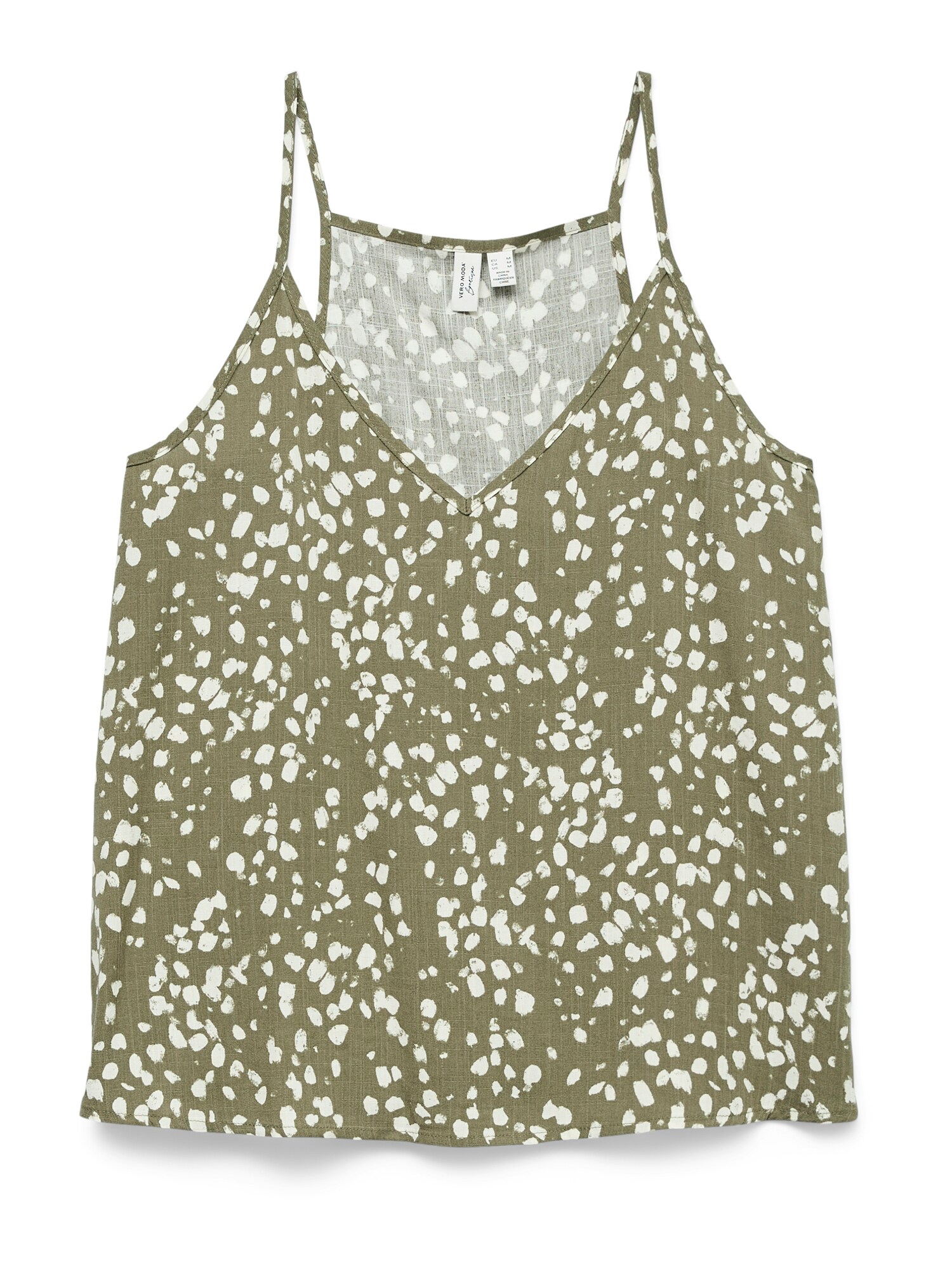 VERO MODA Top 'VMKORA'  oliv / alb