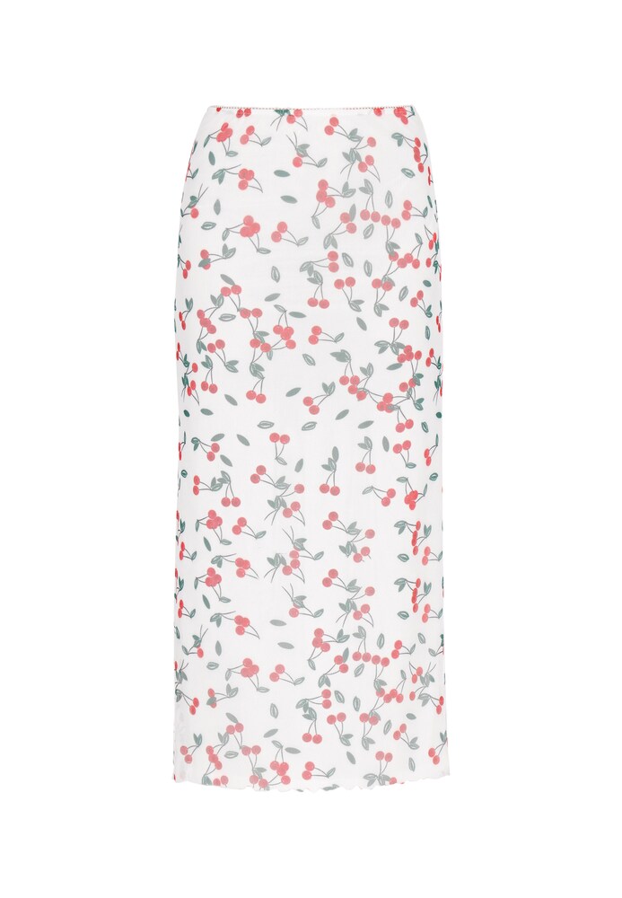 MYMO Rock 'Spring Summer' Damen Größe 36 smaragd / kirschrot / weiß