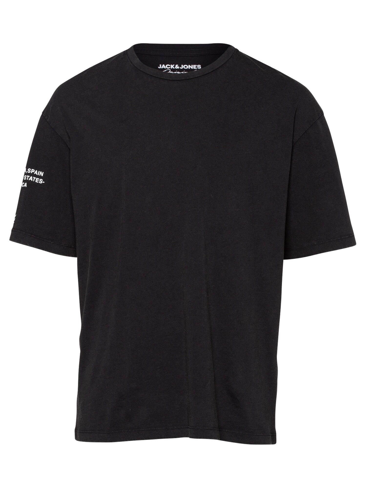 JACK & JONES Marškinėliai 'MOONS'  juoda / balta