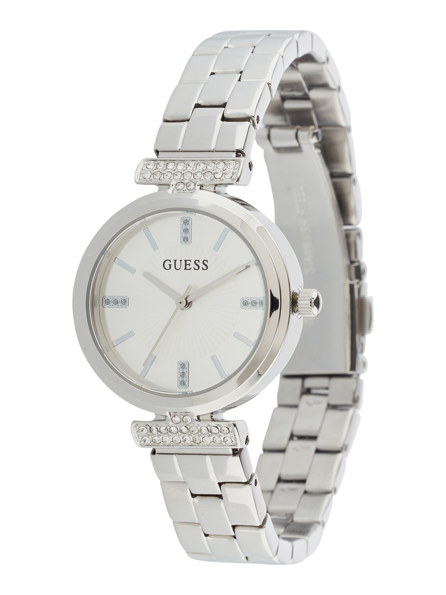 GUESS Ceas analogic  negru / argintiu / alb