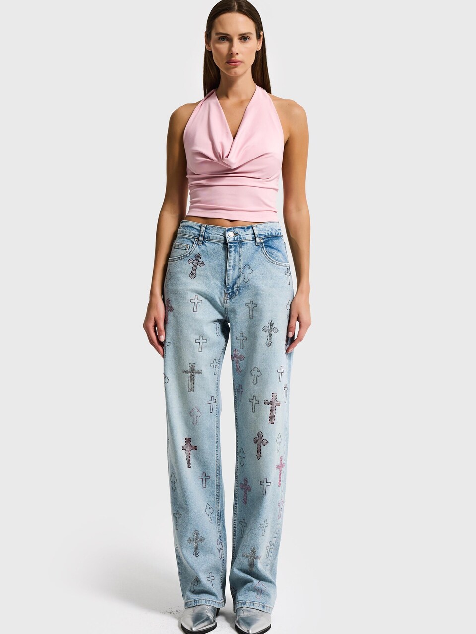 Jeans 'RHINESTONE LOOSE MID RISE JEANS (Lenght 30)'