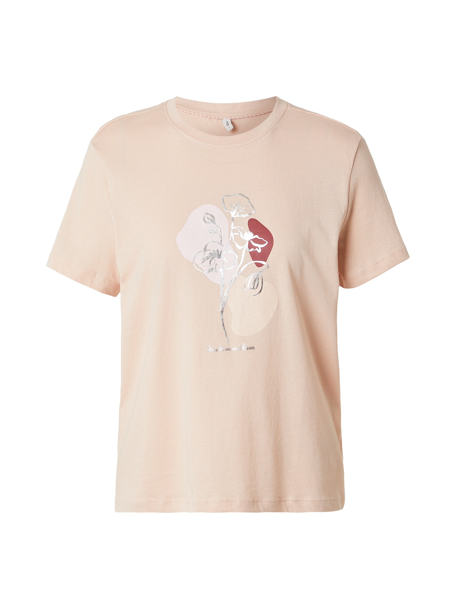 ONLY Tricou ONLKITA  roz / roz pudră / roşu închis / argintiu
