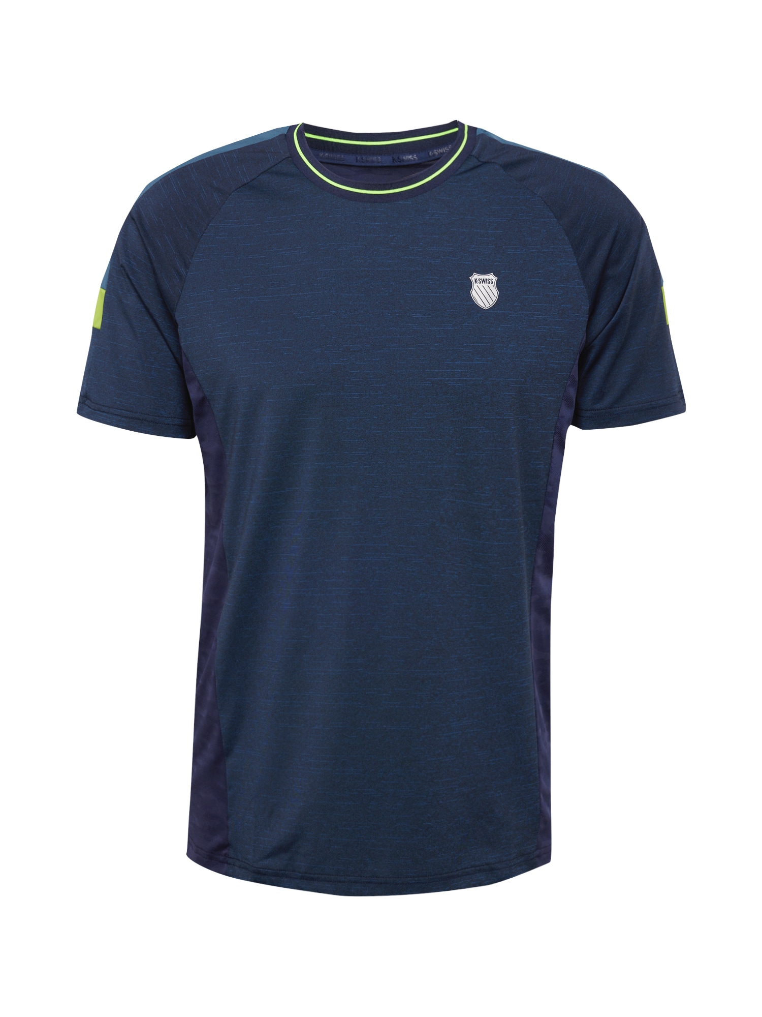 K-Swiss Performance Sportiniai marškinėliai 'HYPERCOURT' indigo spalva / margai mėlyna / šviesiai žalia / balta