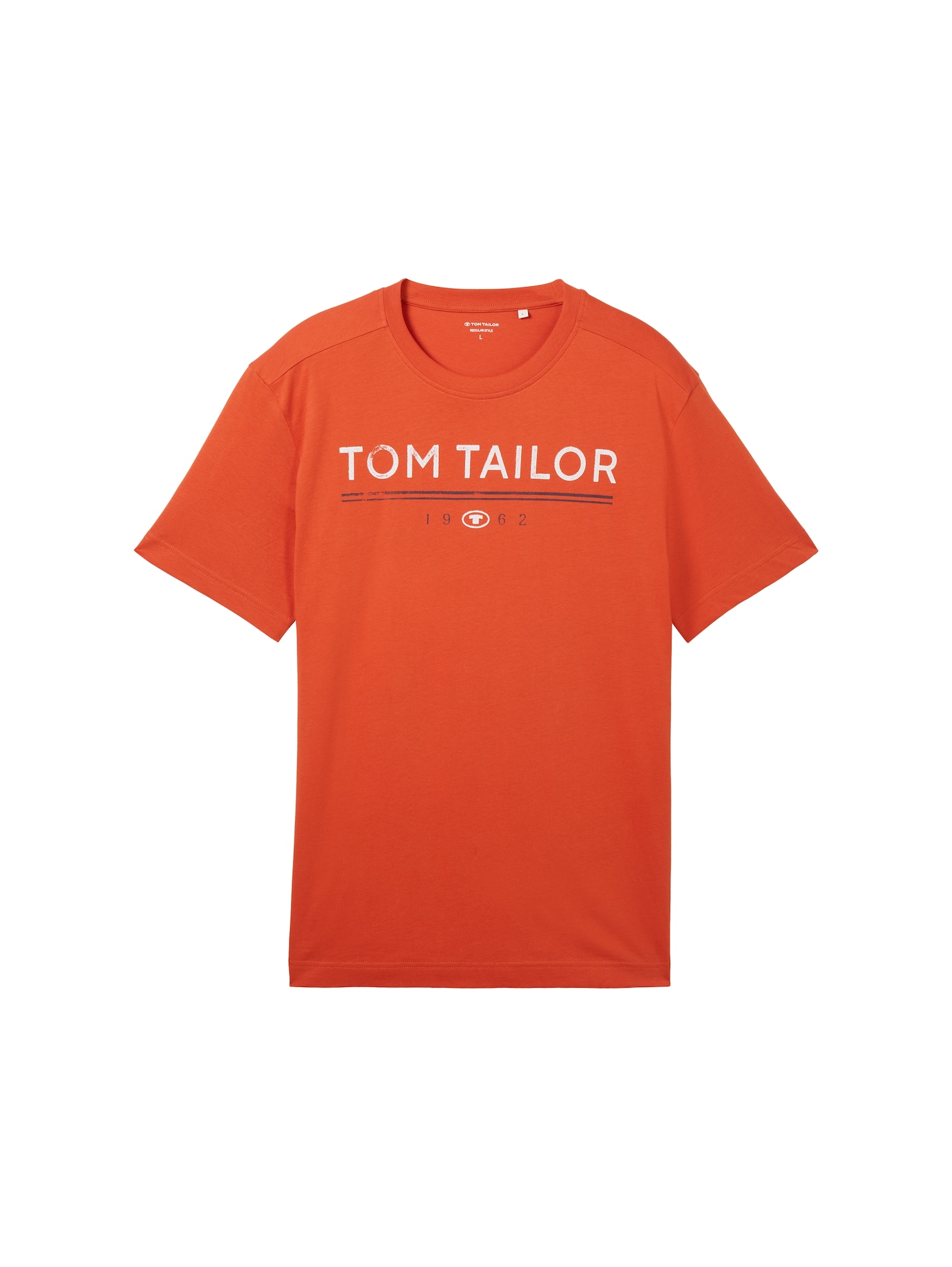 TOM TAILOR Majica  mornarska / oranžna / bela