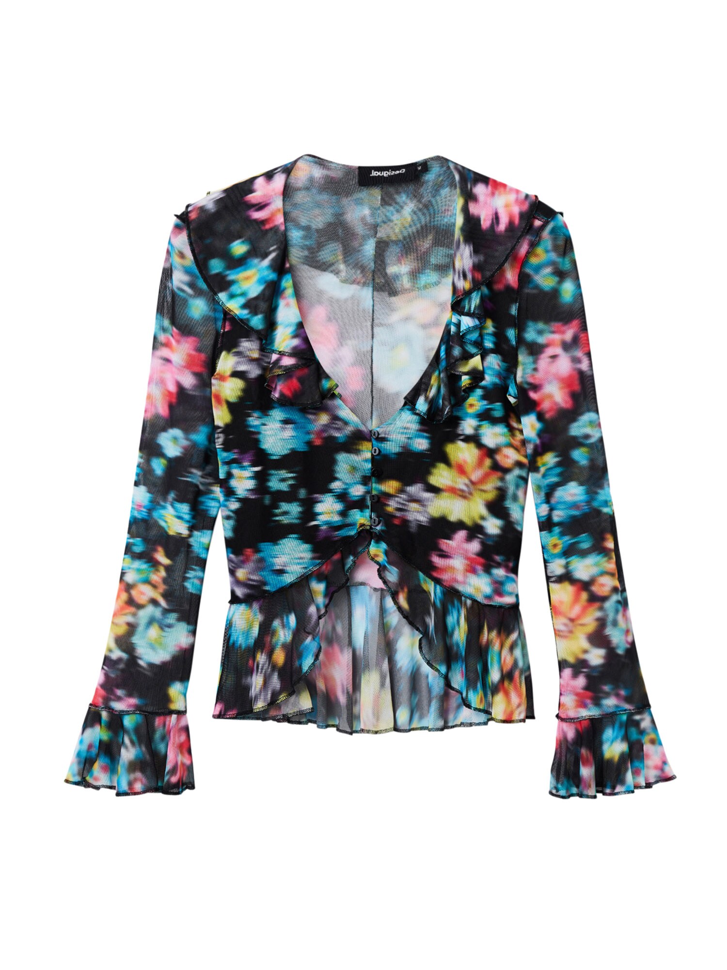 Desigual Bluza 'Laura'  svetlo modra / rumena / roza / črna