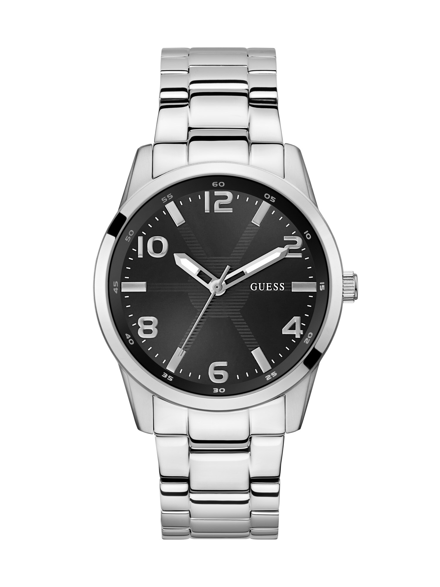 GUESS Ceas analogic MONTE  negru / argintiu / alb