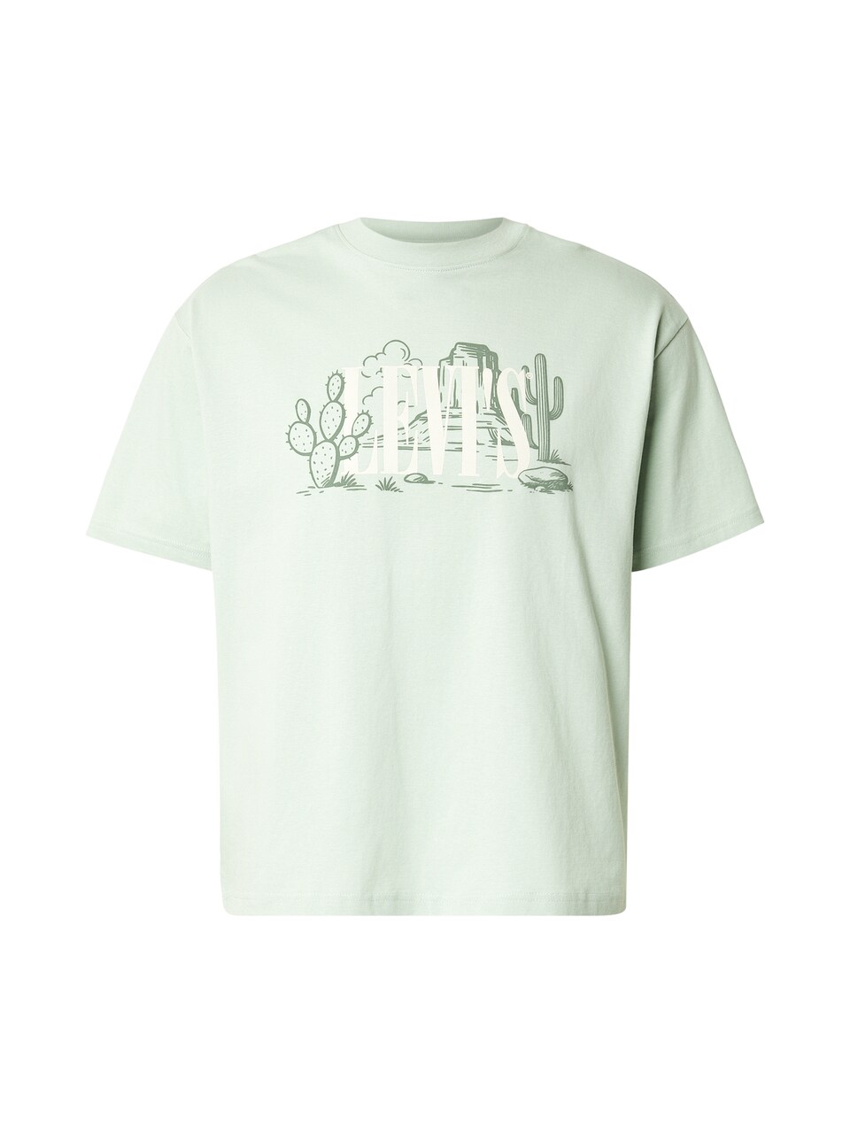 T-shirt 'CACTUS' oliv / pastellgrön