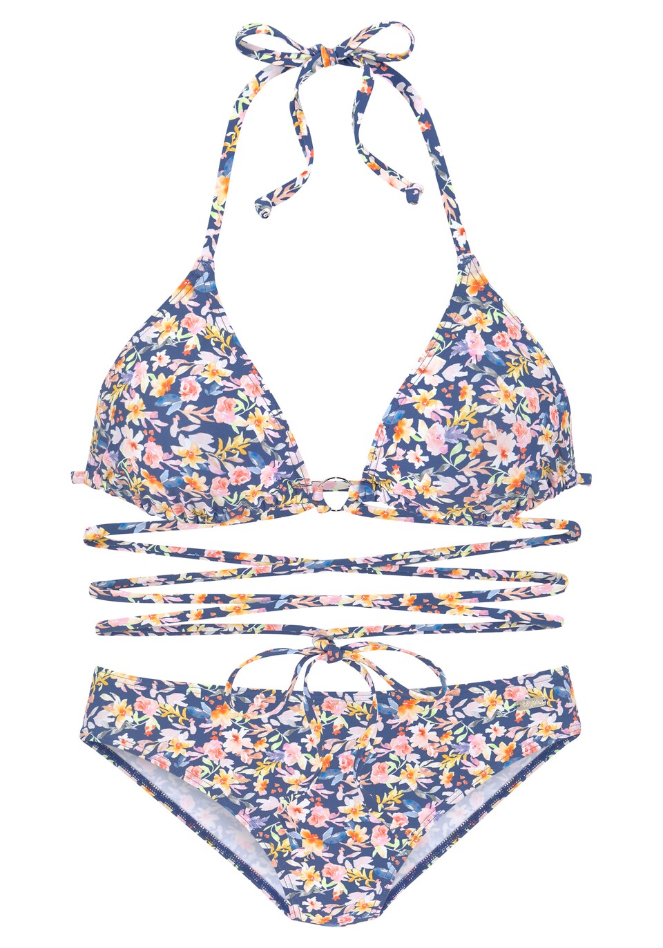 Bikini blå / ljusgul / orange