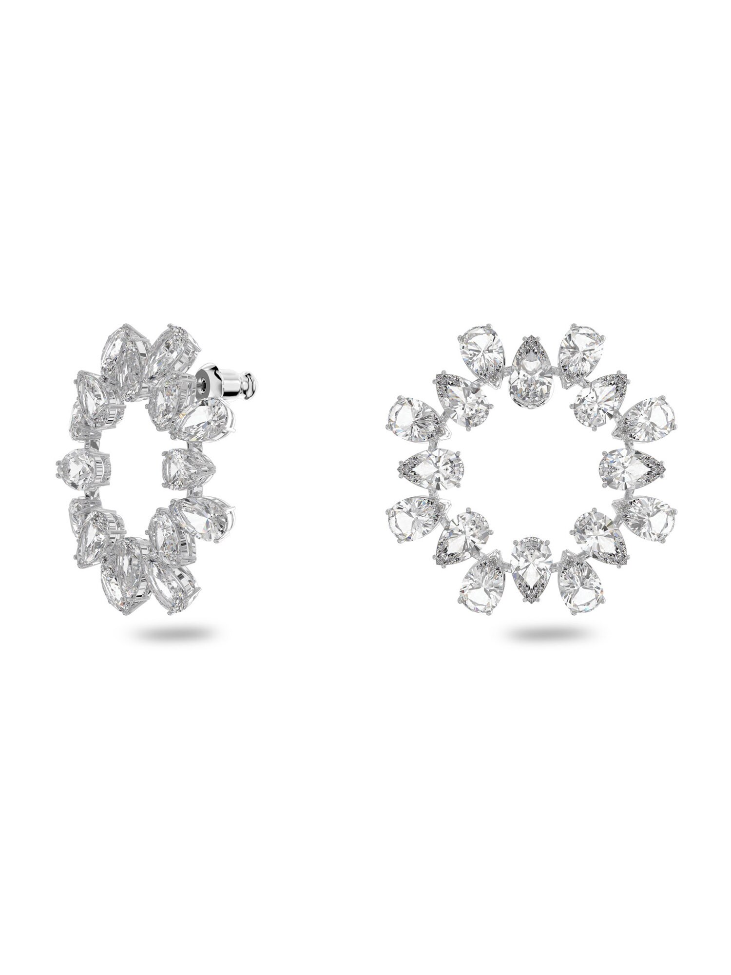 Swarovski Fülbevalók 'Matrix hoop earrings'  ezüstszürke / fehér termék 2. képe
