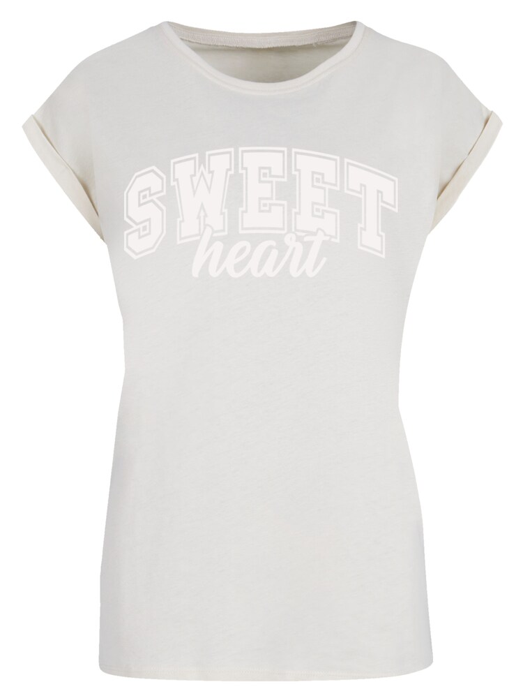 F4NT4STIC T-Shirt 'Sweet Heart Valentinstag' Damen Größe XS sand / weiß