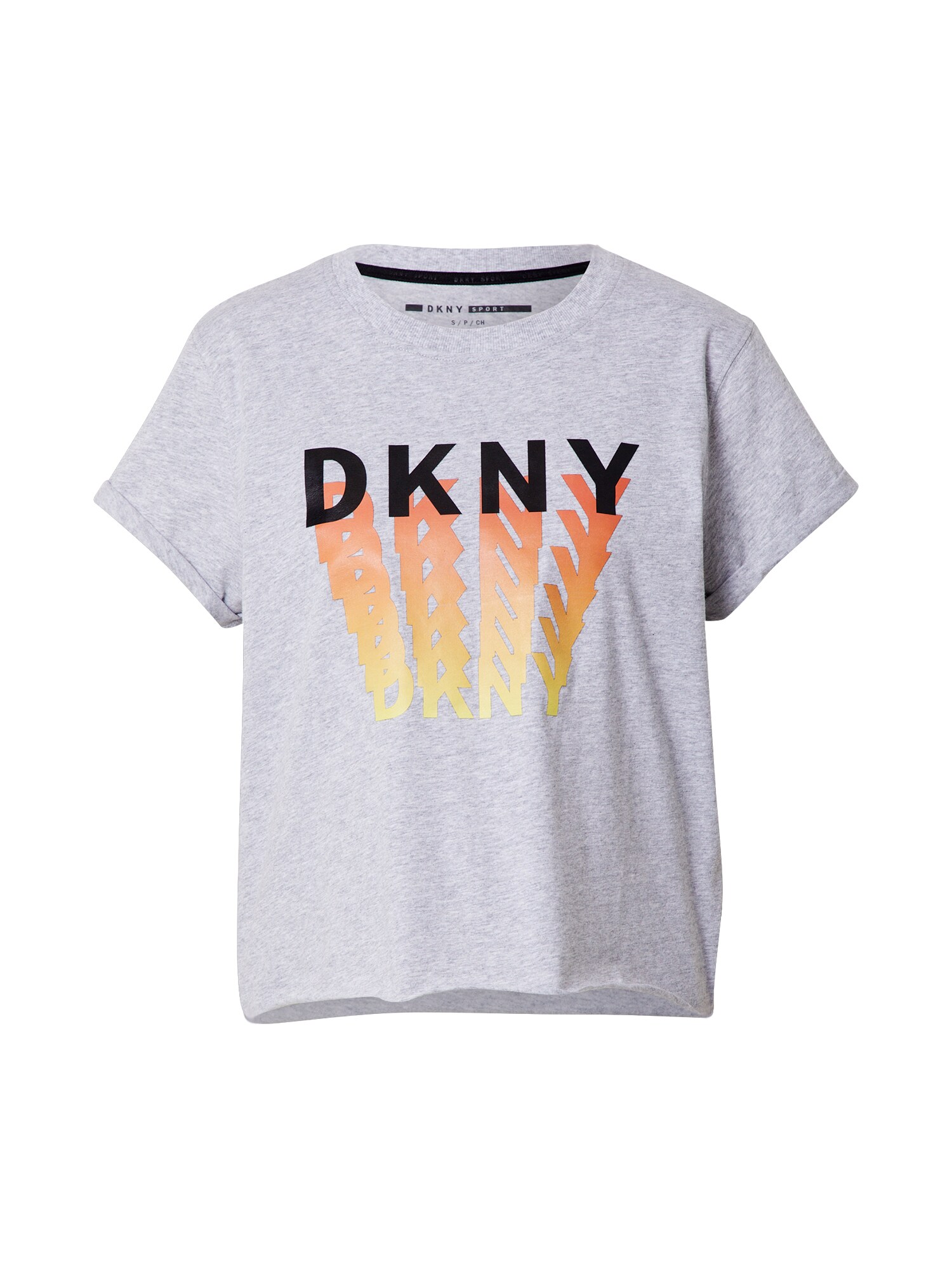 DKNY Performance Sportiniai marškinėliai  margai pilka / juoda / oranžinė / geltona