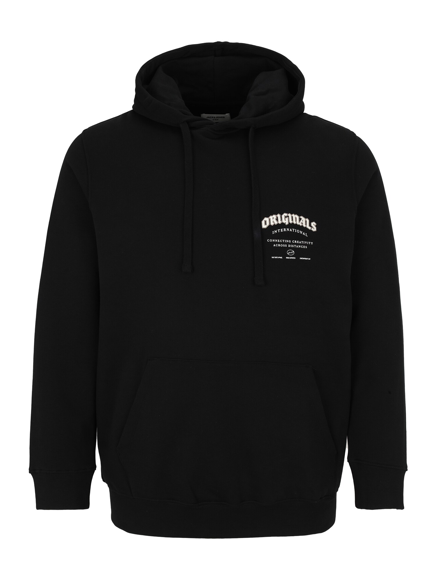 Jack & Jones Plus Bluză de molton JJJORMEADOWS  negru / alb