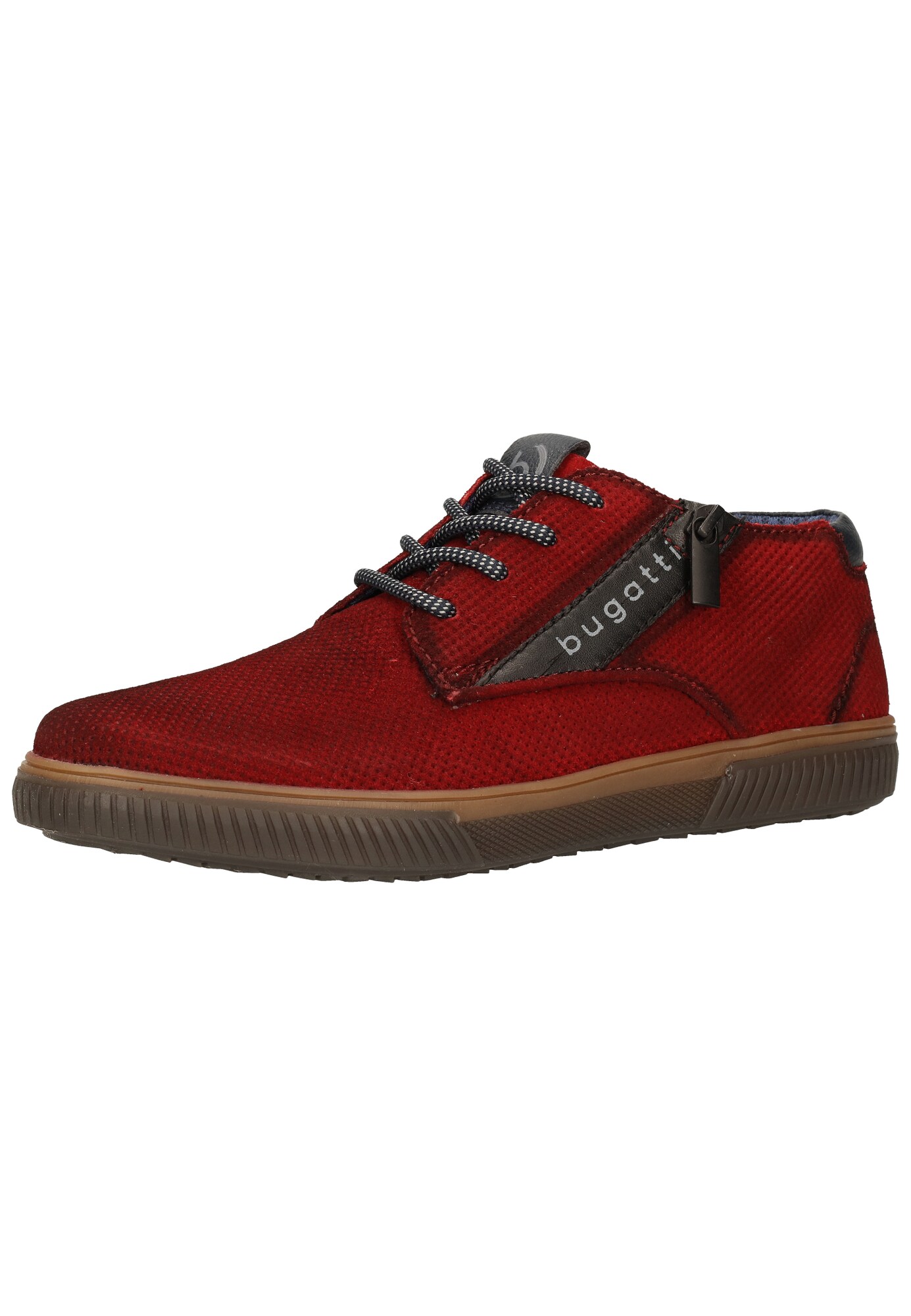 bugatti Sportinio stiliaus batai su raišteliais 'Praktik'  tamsiai raudona / juoda / balta
