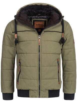 INDICODE JEANS Winterjas Olijfgroen / Zwart